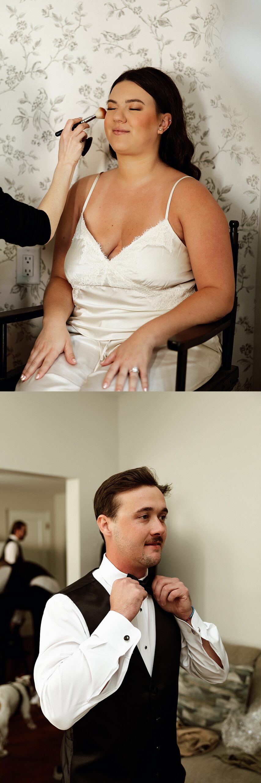 Bride gets her makeup done on the morning of her ceremony by Tampa Wedding Photographer