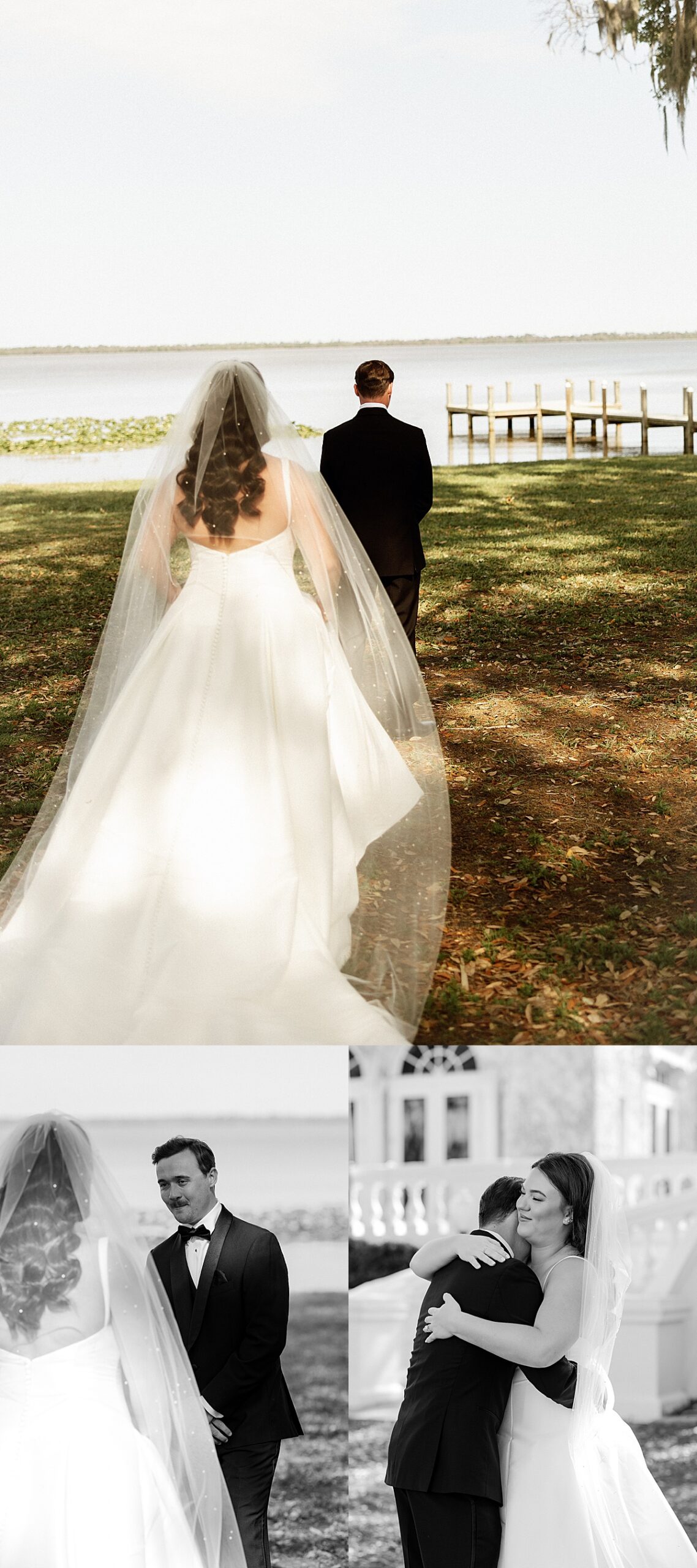Groom sees his bride for the first time at Bella Cosa