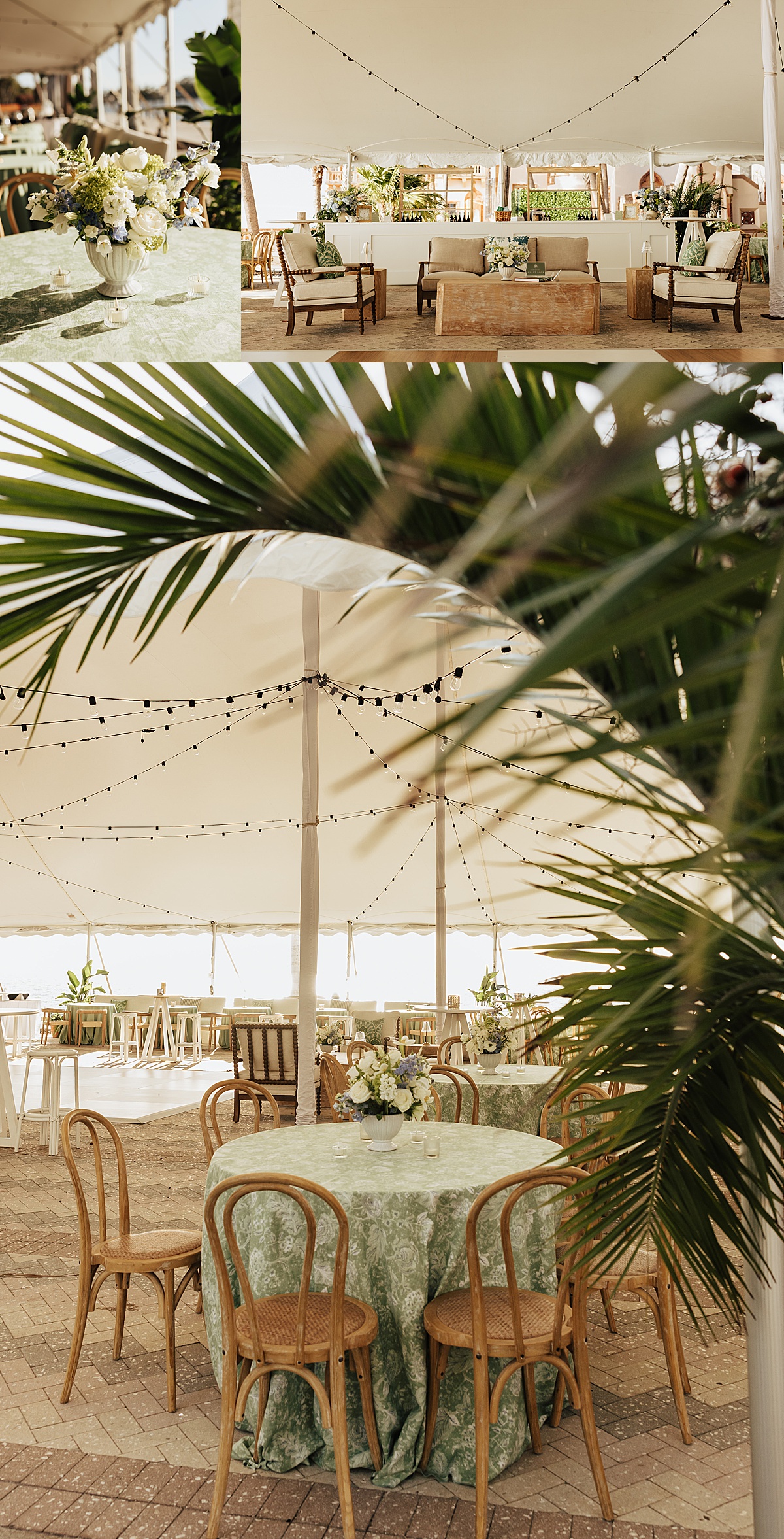 Reception table is all set for the party after the wedding by Florida wedding photographer