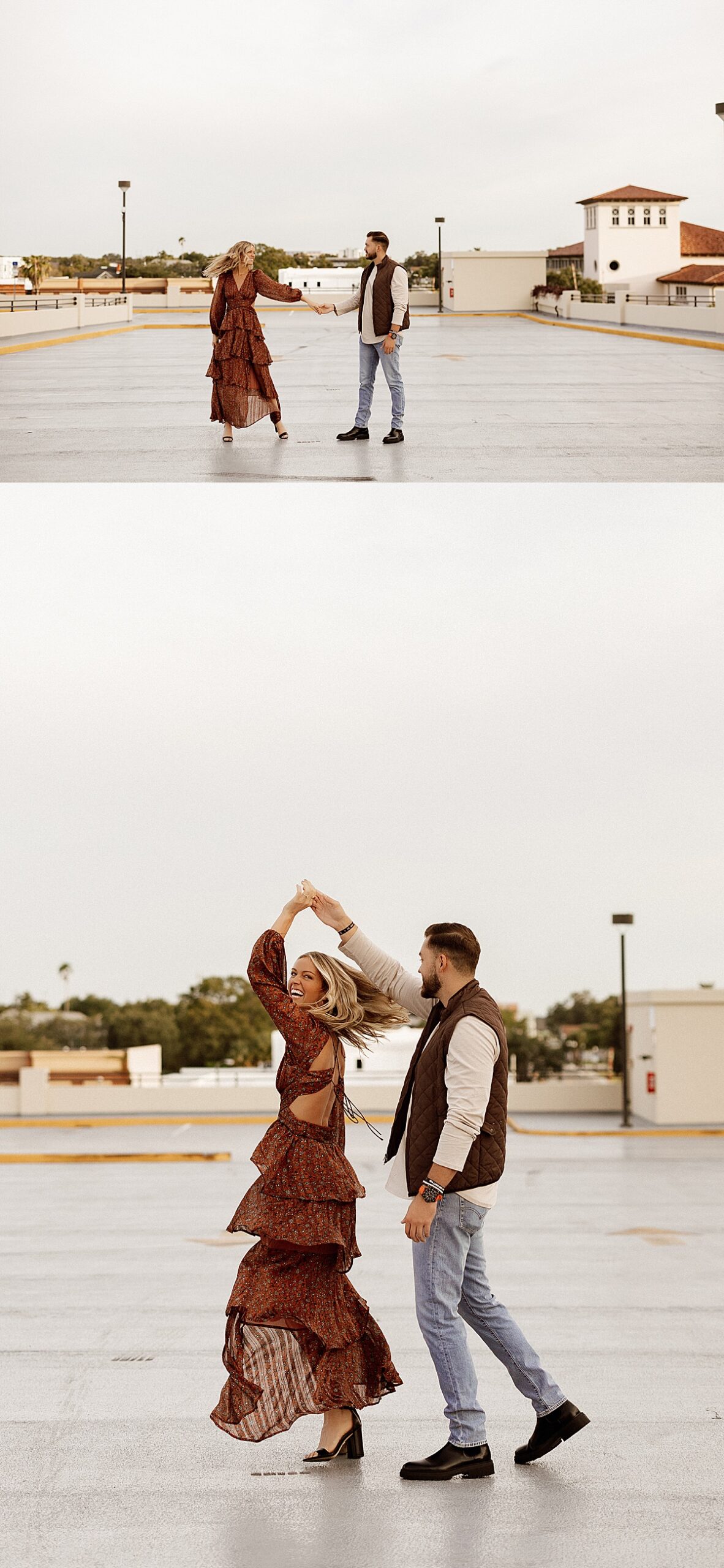 Couple dance on a rooftop by Kayla Longstreet Photography